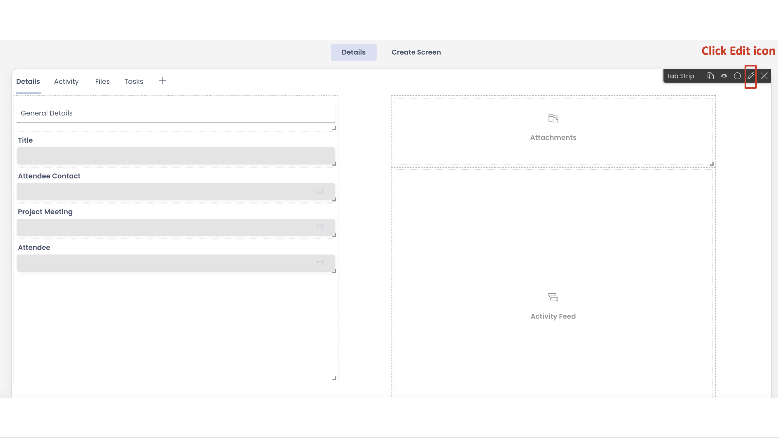 Image showing click point to enter Edit panel of Tab strip